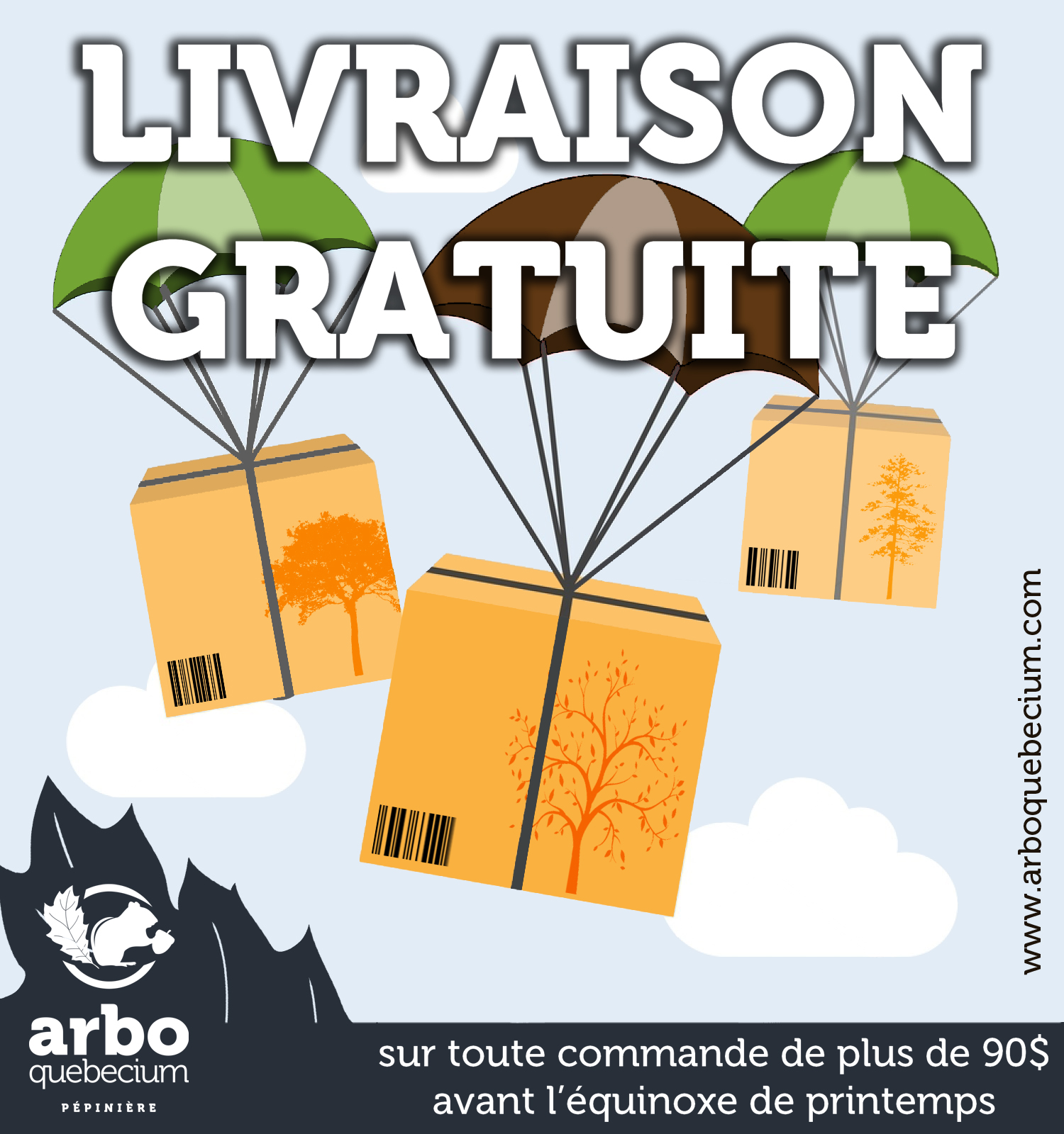 Livraison gratuite pour les achats de 90$ et plus